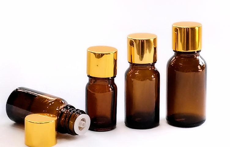 Amber Glass Bottle - with Cap