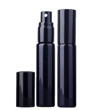 Black Glass Spray Bottle with Black Cap