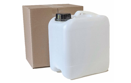 Carboy Gallon oil container hold 4 liters. Natural finish. Chemical resistant baritainer, sometimes called jerry can. comes in a box with instructions and din50 locking cap