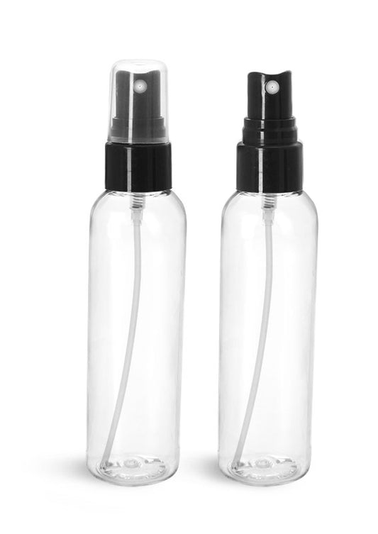 PET Clear Plastic Cosmo Round Spray Bottle