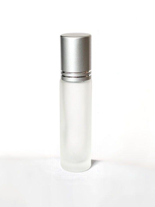 wholesale 10ml frosted glass rollon bottle with silver aluminum cap