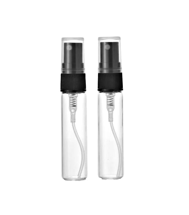 Glass Spray Bottle, 10ml pocket size sprayer with black fine mist spray top